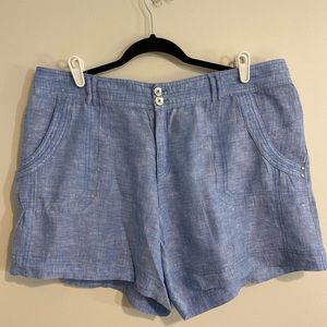 INC Blue Linen shorts.